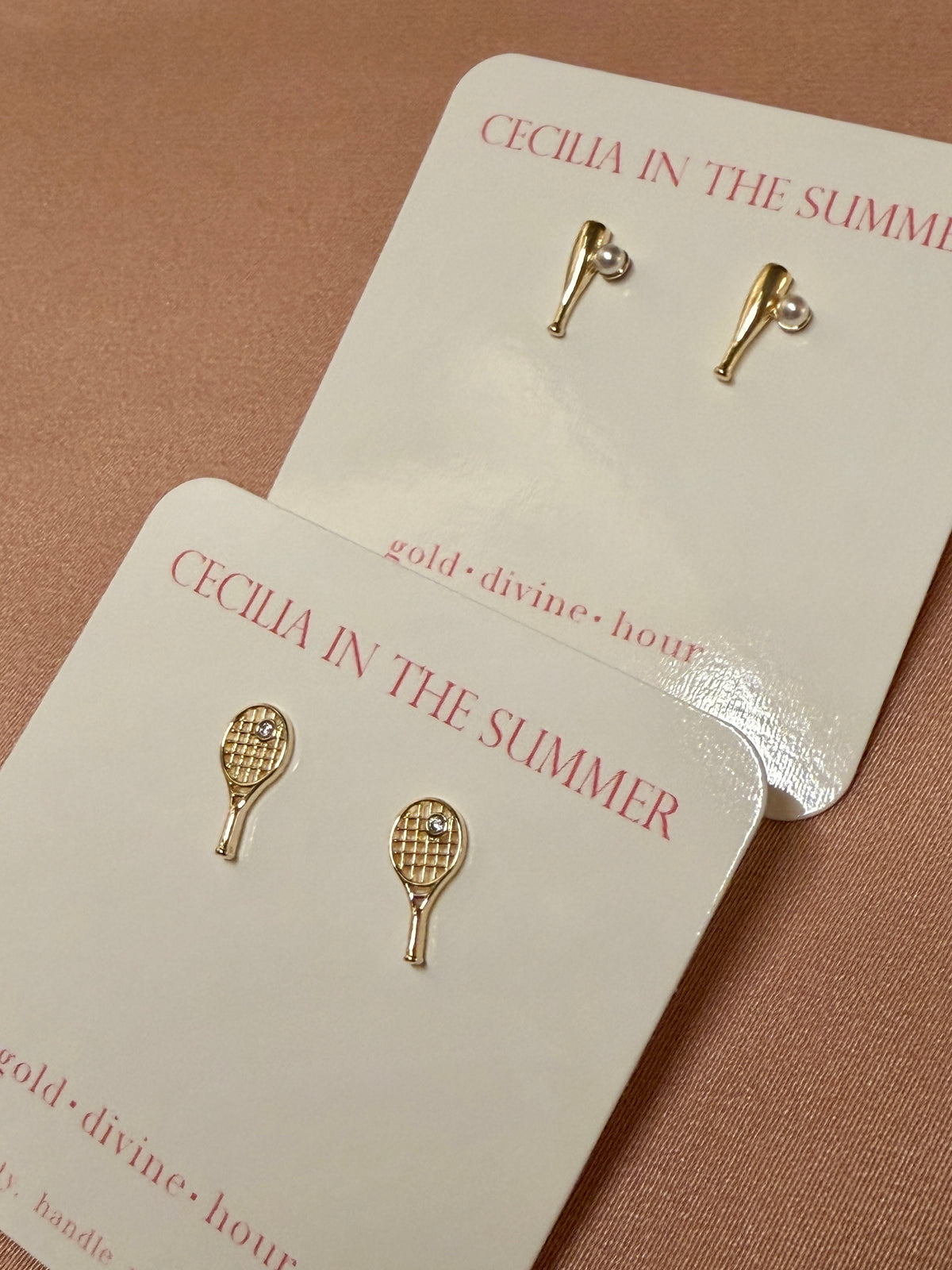 Tennis & Baseball Racket Sports Stud Earrings
