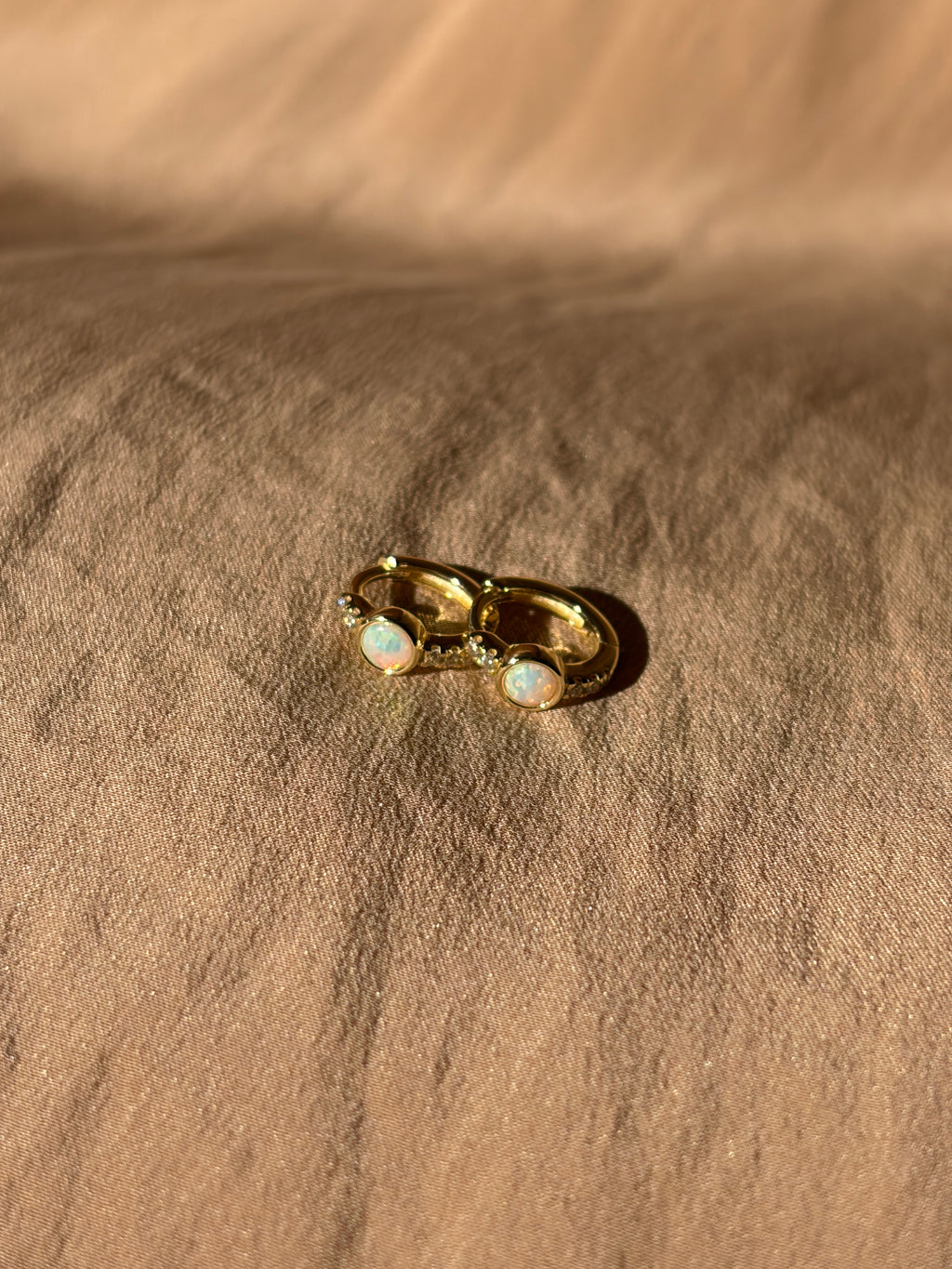 Charlotte Opal Cz Huggie Earrings