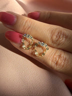 Sparkle Tiara Chain Drop Stud Earrings