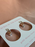 Crystal Pear Drop Huggie Earrings
