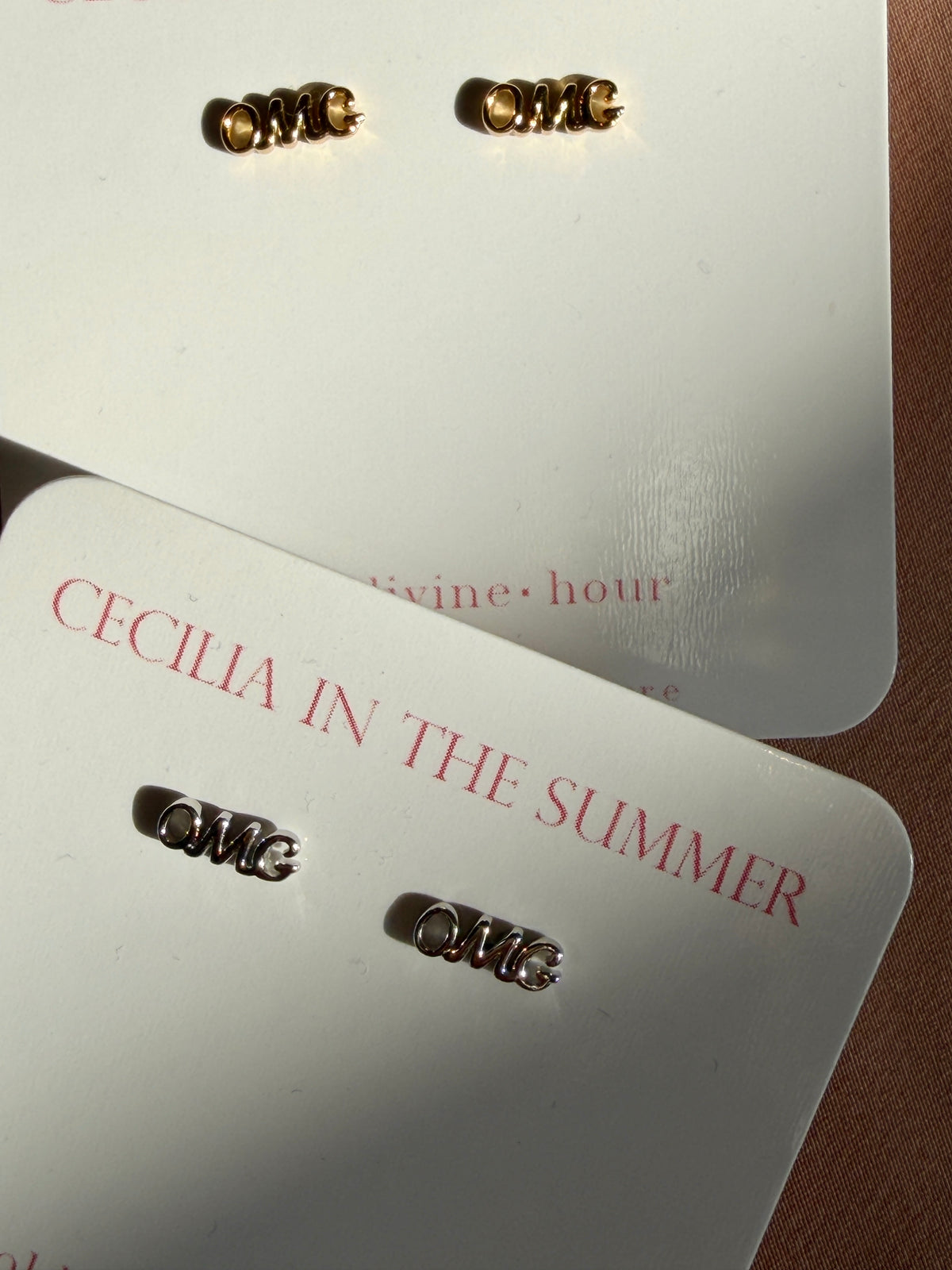 OMG Written Letters Word Stud Earrings