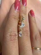 Crystal Pear Drop Huggie Earrings
