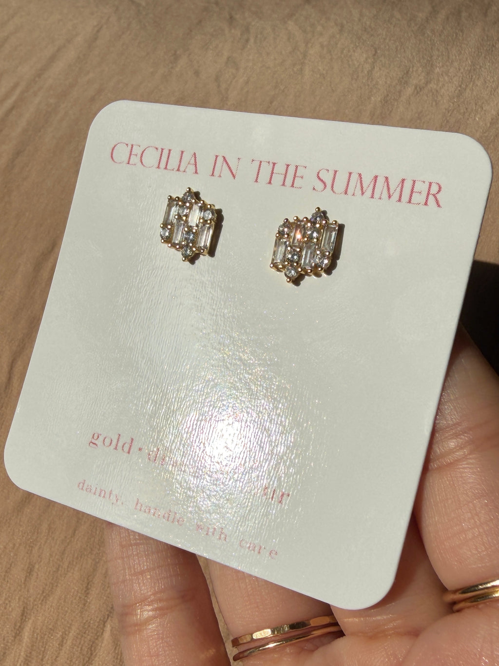 Artwork Cz Stud Earrings