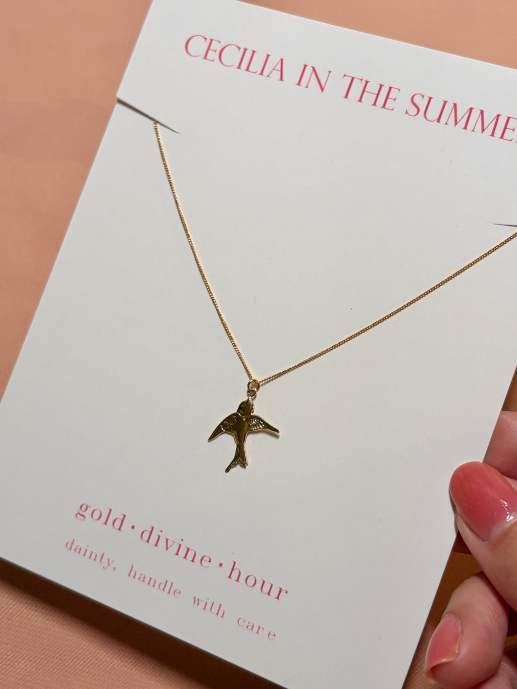 Swallow Bird Plate Pendant Necklace