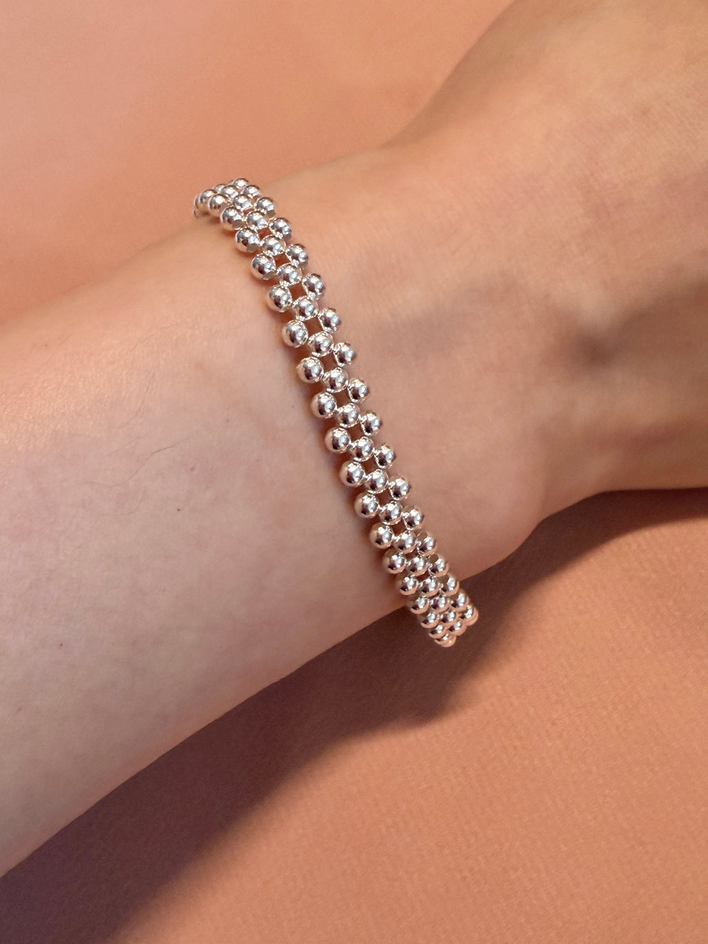 Silver Dots Slinky Bracelet