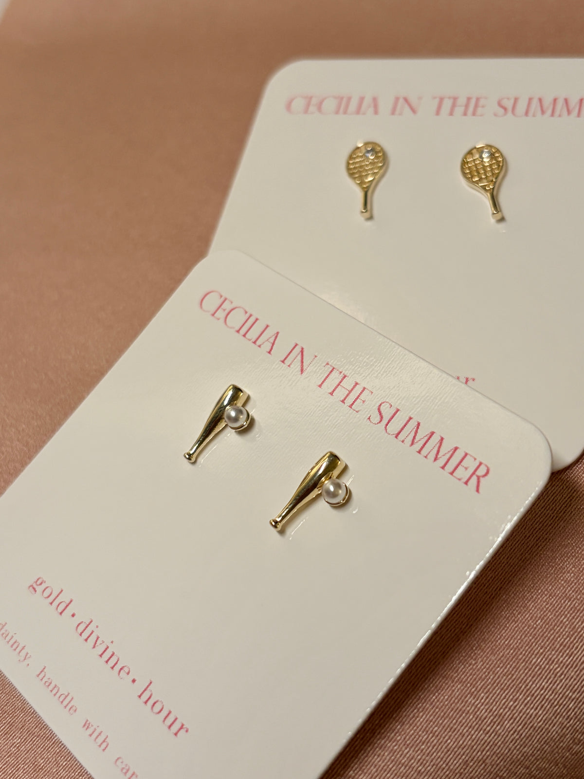 Tennis & Baseball Racket Sports Stud Earrings