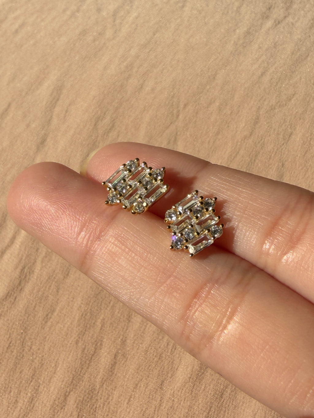 Artwork Cz Stud Earrings