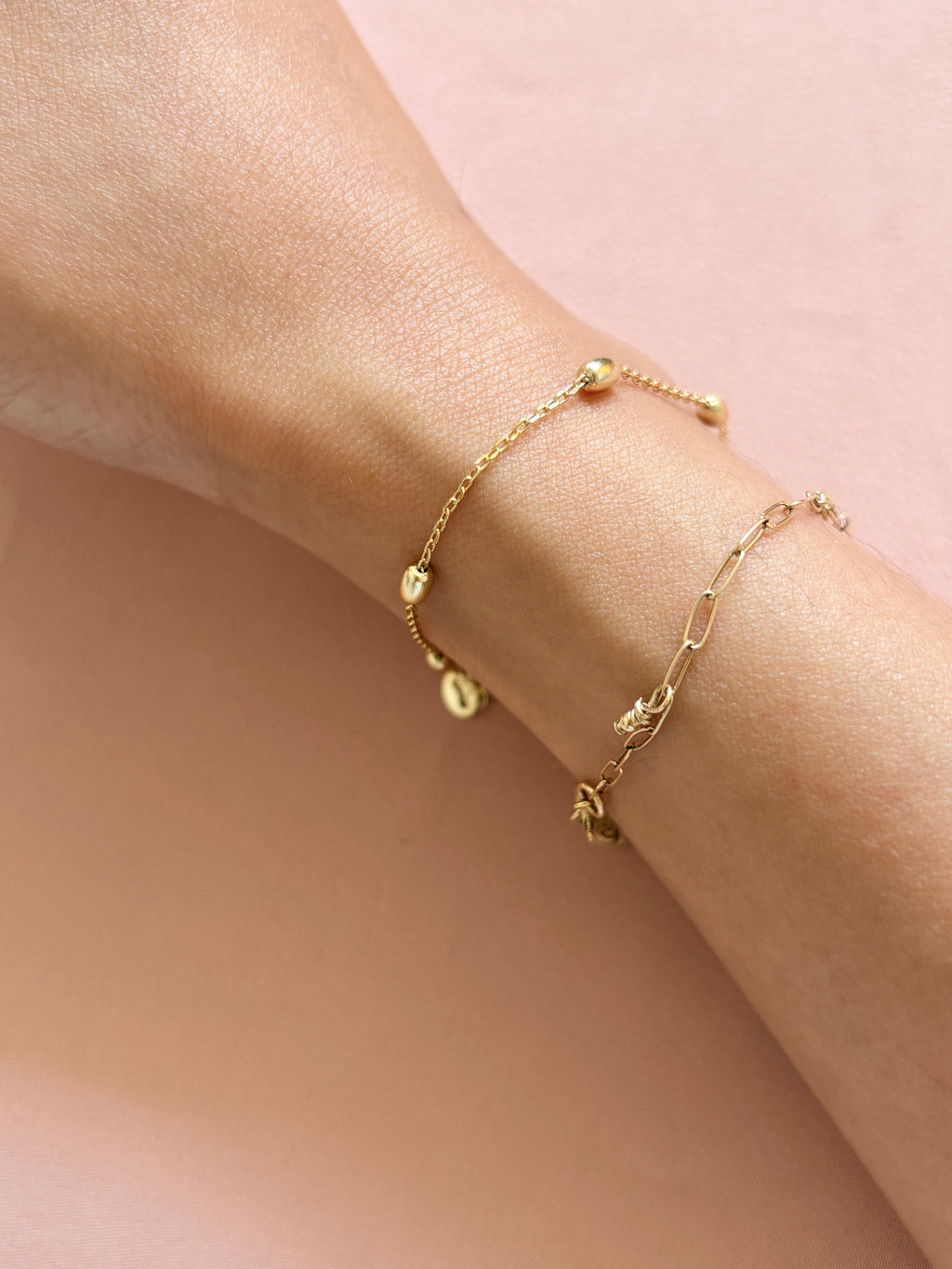 Golden Dots Rice Bead Bracelet