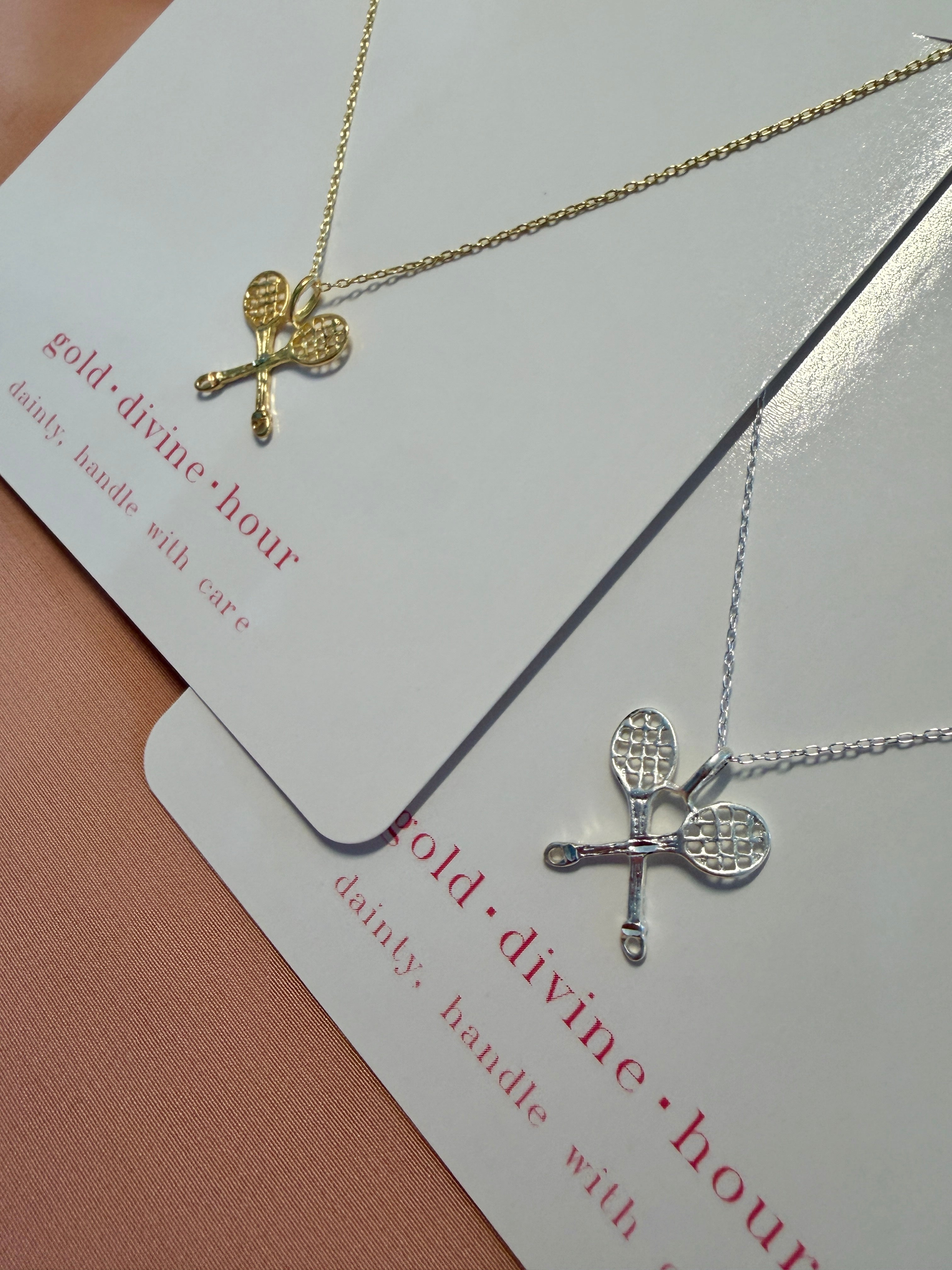 Tennis Rackets Pendant Necklace