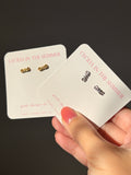 OMG Written Letters Word Stud Earrings
