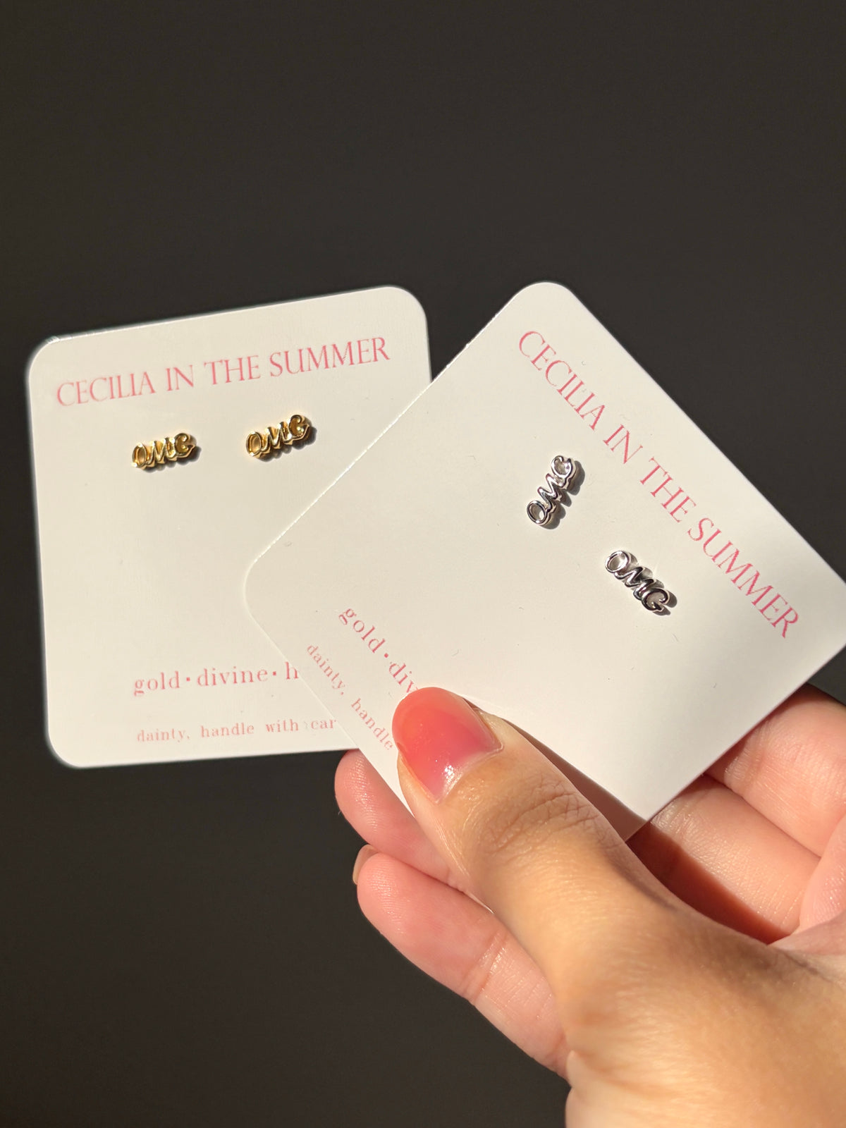 OMG Written Letters Word Stud Earrings