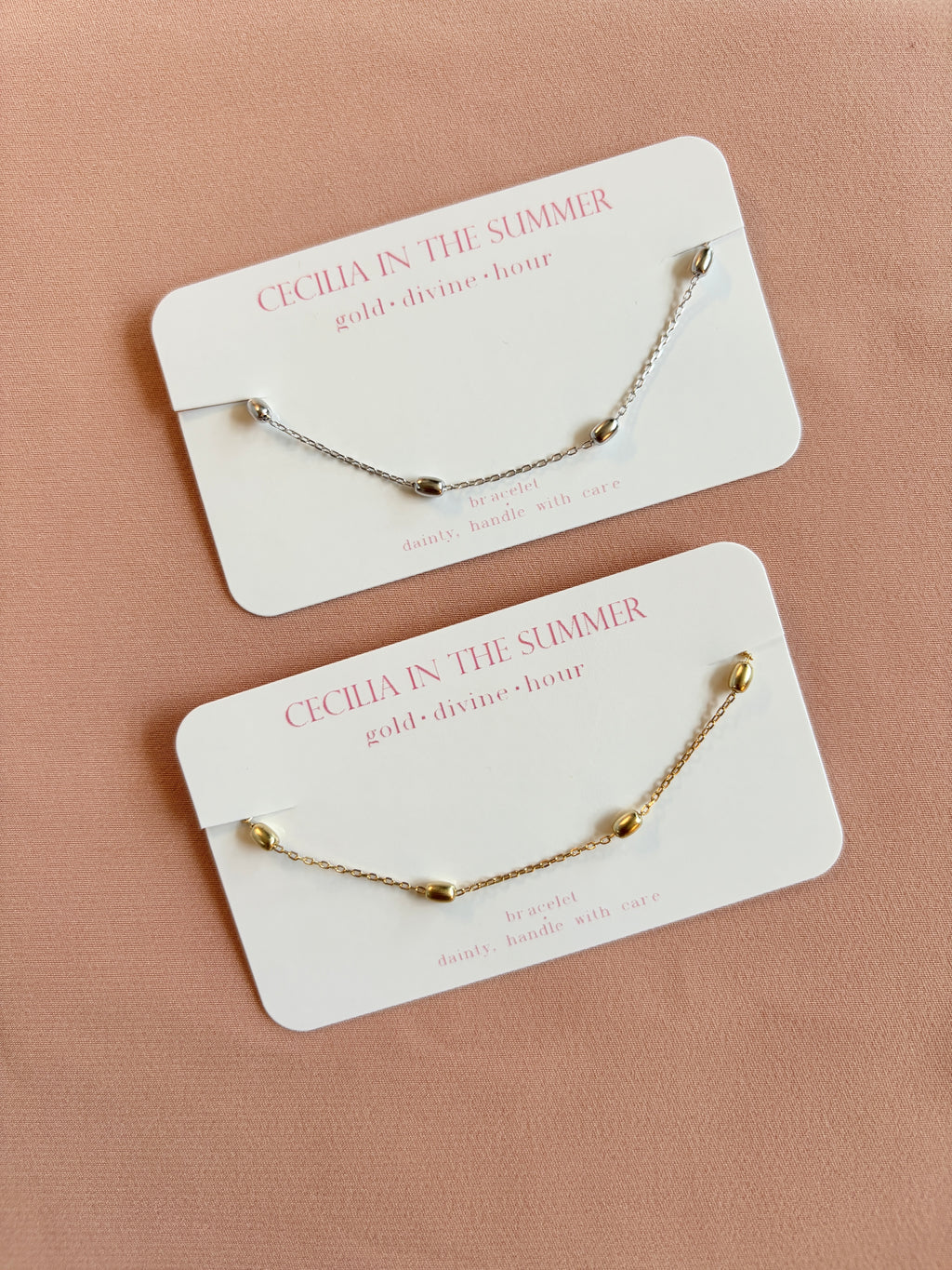 Golden Dots Rice Bead Bracelet