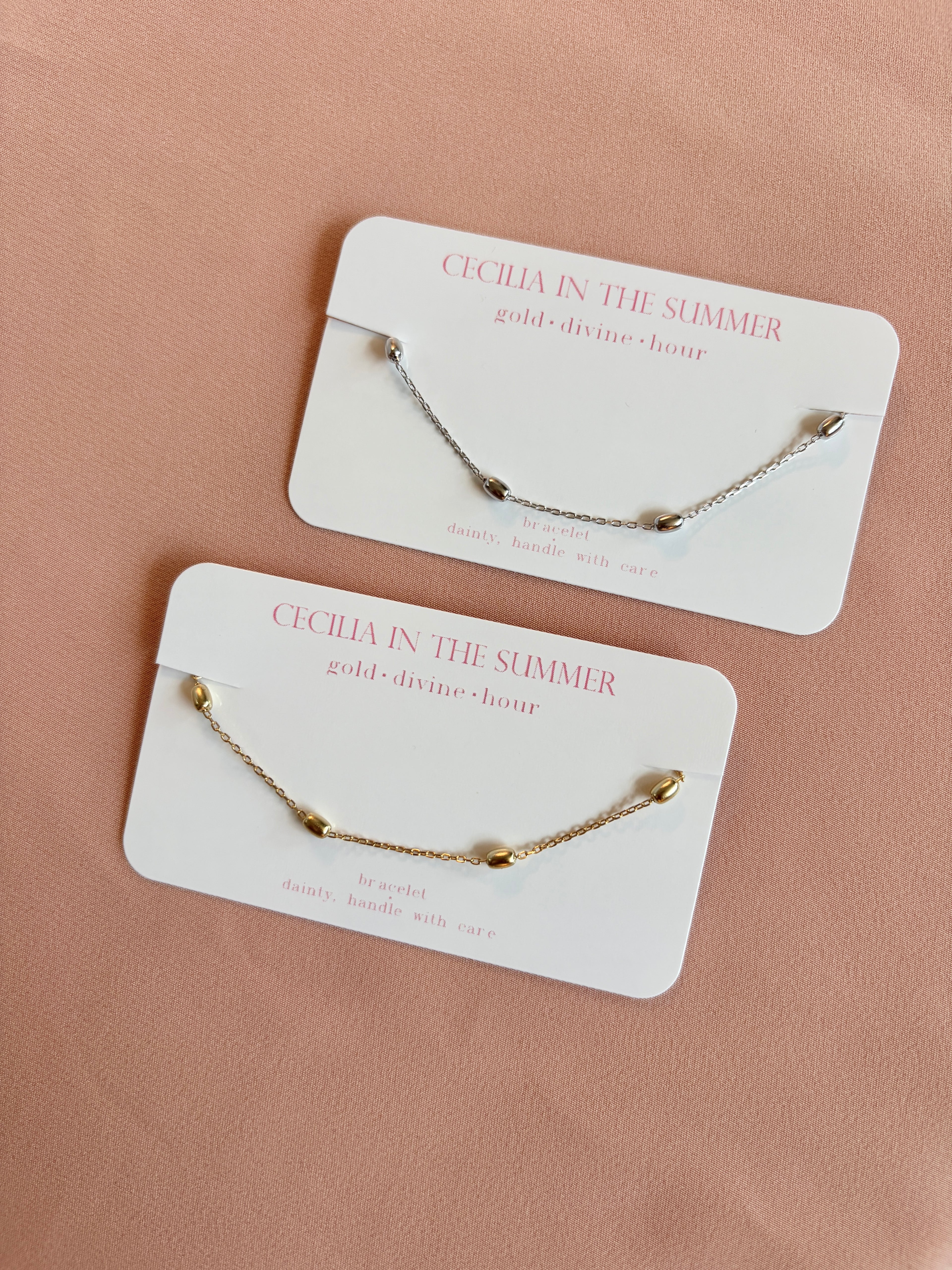 Golden Dots Rice Bead Bracelet