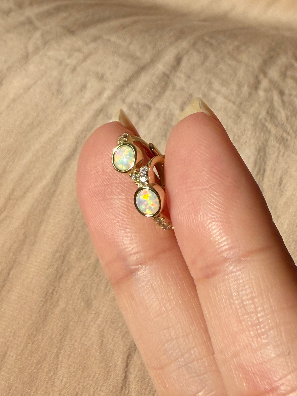 Charlotte Opal Cz Huggie Earrings