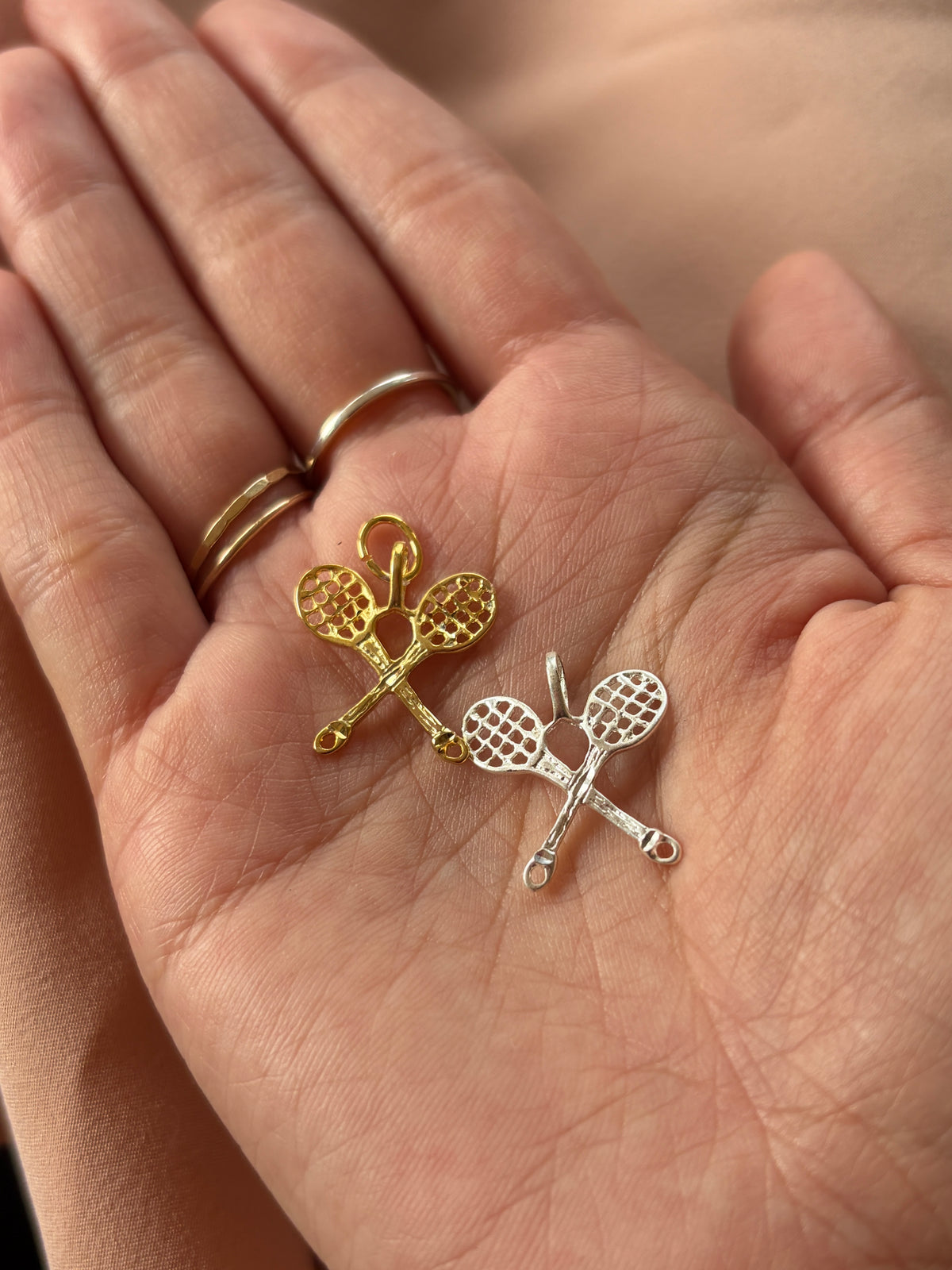 Tennis Rackets Pendant Necklace