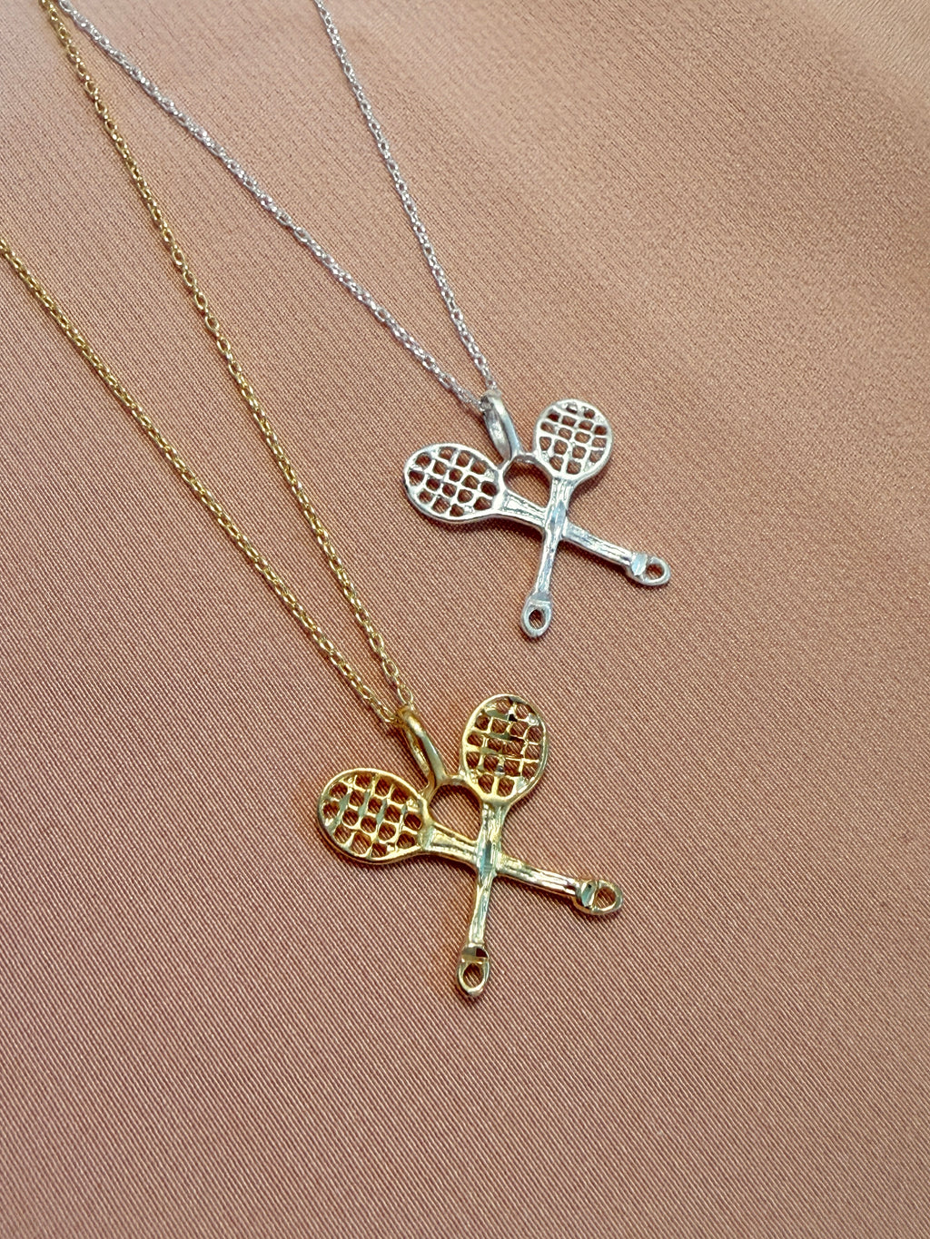 Tennis Rackets Pendant Necklace