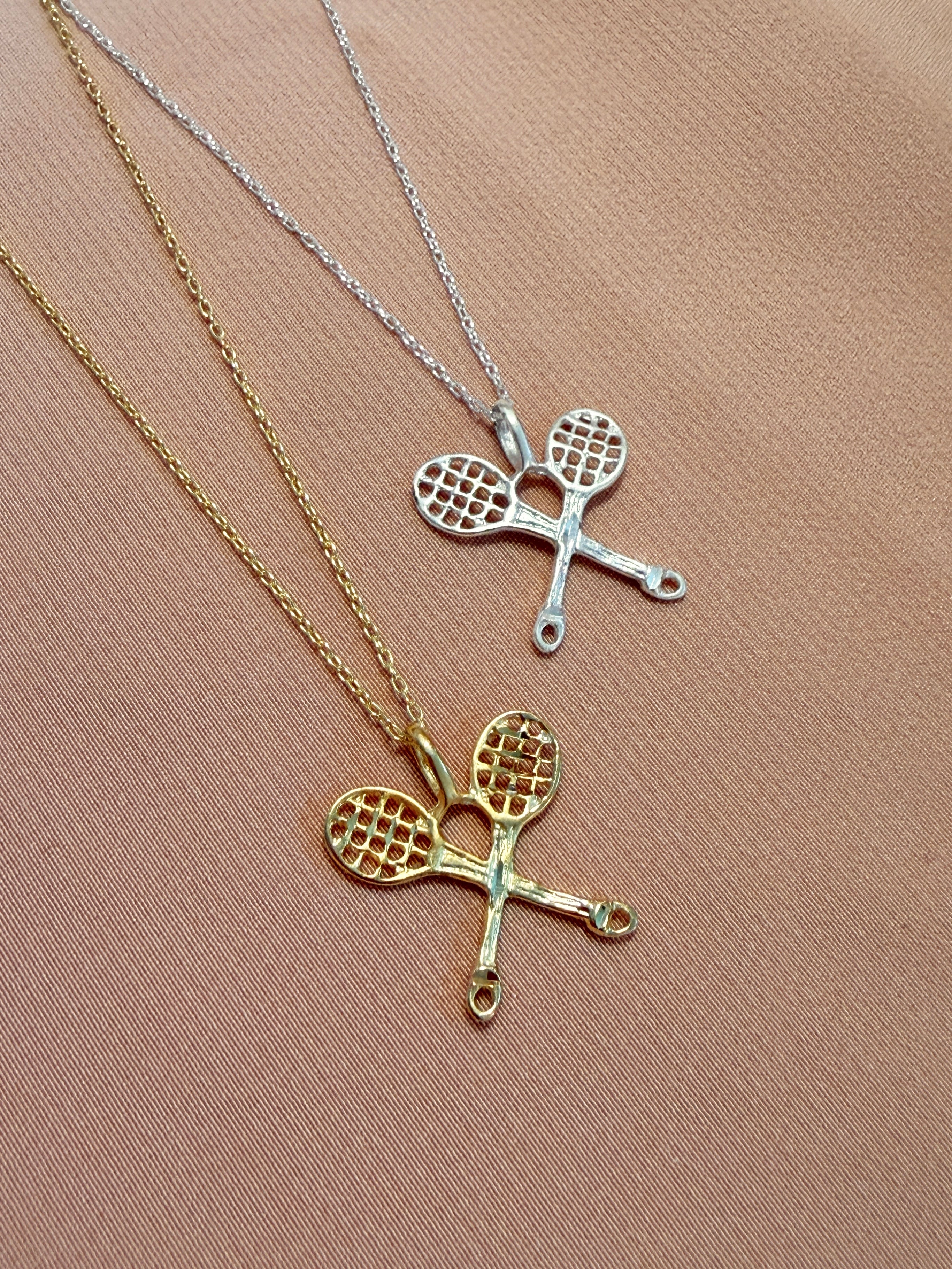 Tennis Rackets Pendant Necklace