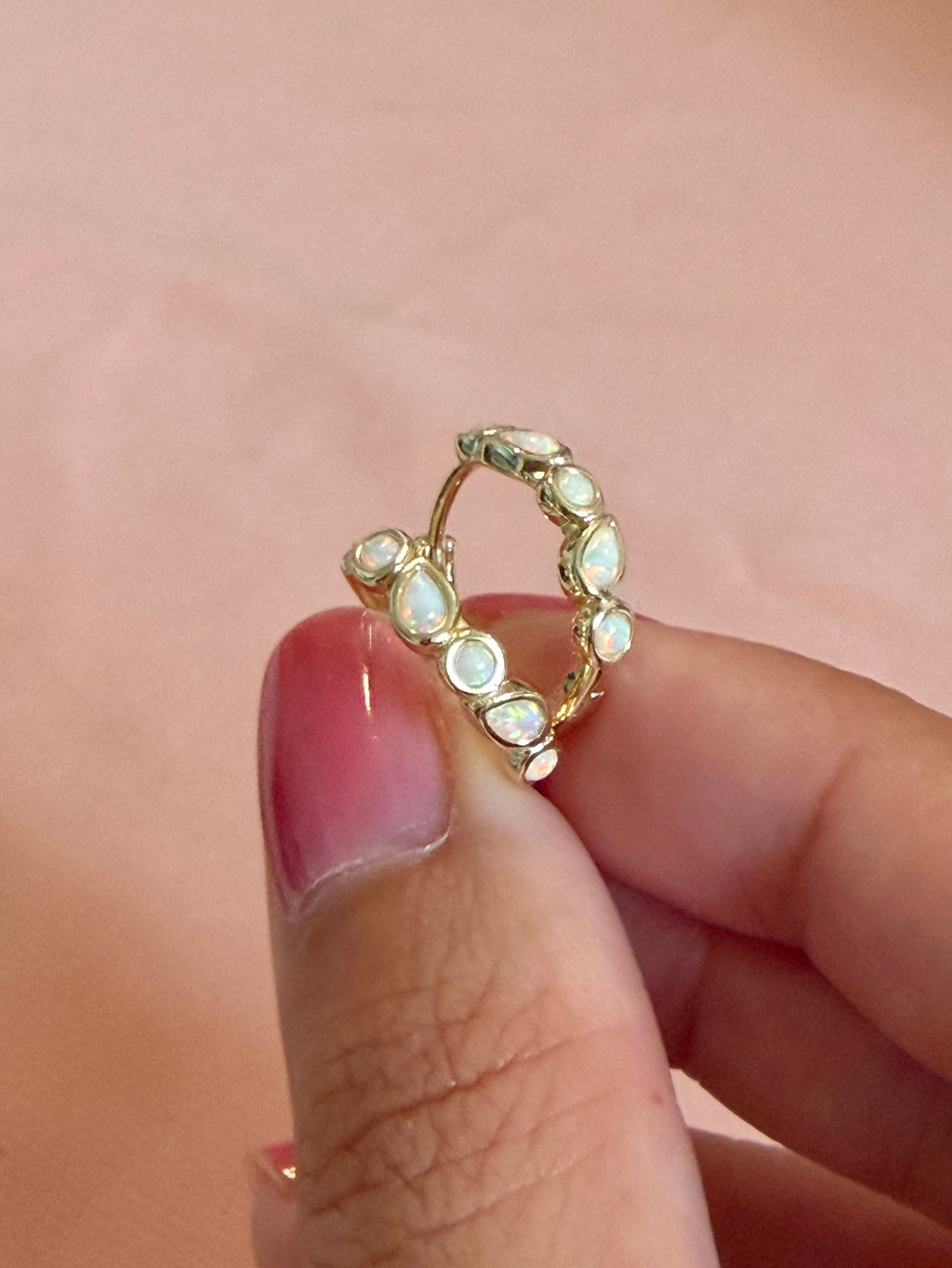 Five Opal Dream Huggie Earrings