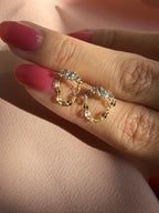 Sparkle Tiara Chain Drop Stud Earrings