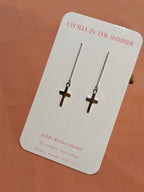 Safura Cross Simple Threader Earrings