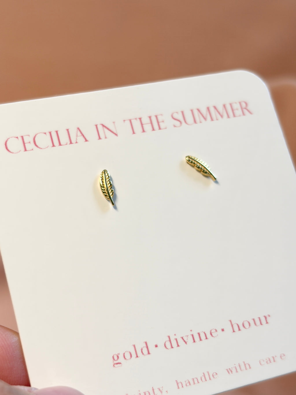 Feather Quill Stud Earrings