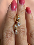 Crystal Pear Drop Huggie Earrings