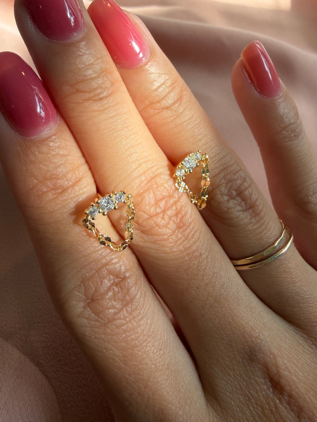 Sparkle Tiara Chain Drop Stud Earrings