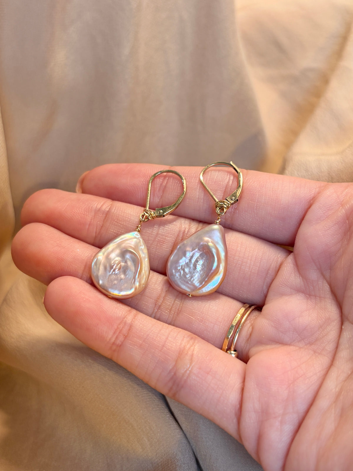 Baroque Pearl Leverback Earrings