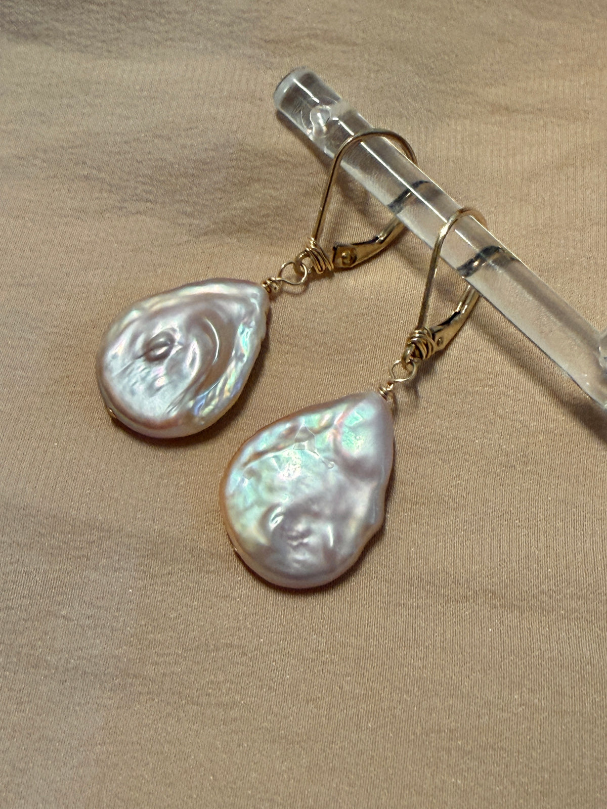 Baroque Pearl Leverback Earrings