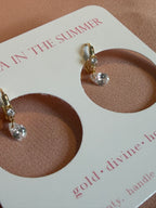 Crystal Pear Drop Huggie Earrings