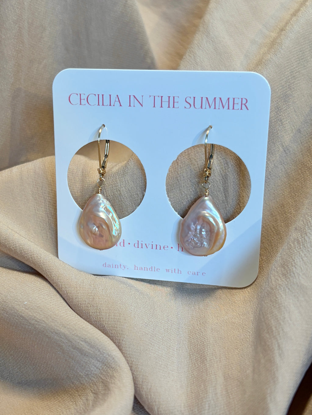 Baroque Pearl Leverback Earrings