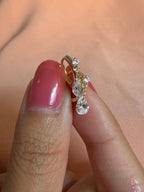 Crystal Pear Drop Huggie Earrings