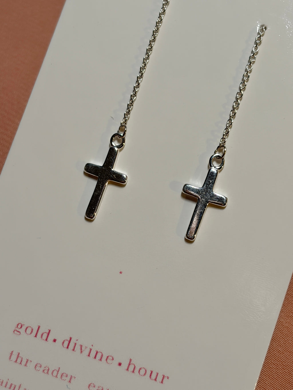 Safura Cross Simple Threader Earrings