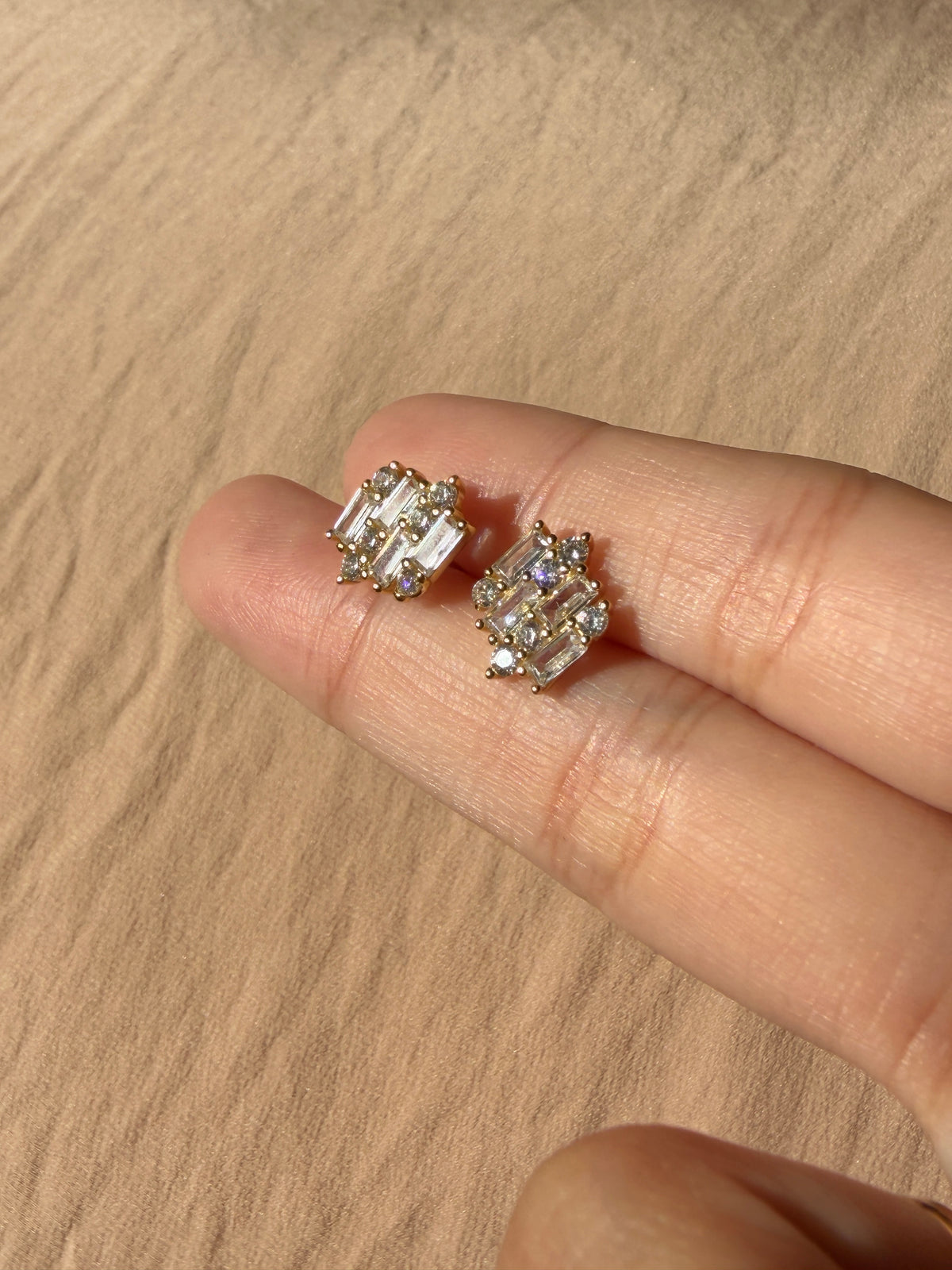 Artwork Cz Stud Earrings