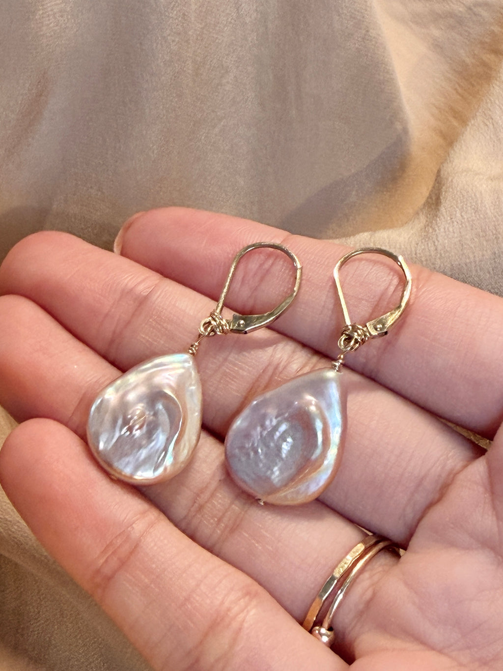 Baroque Pearl Leverback Earrings