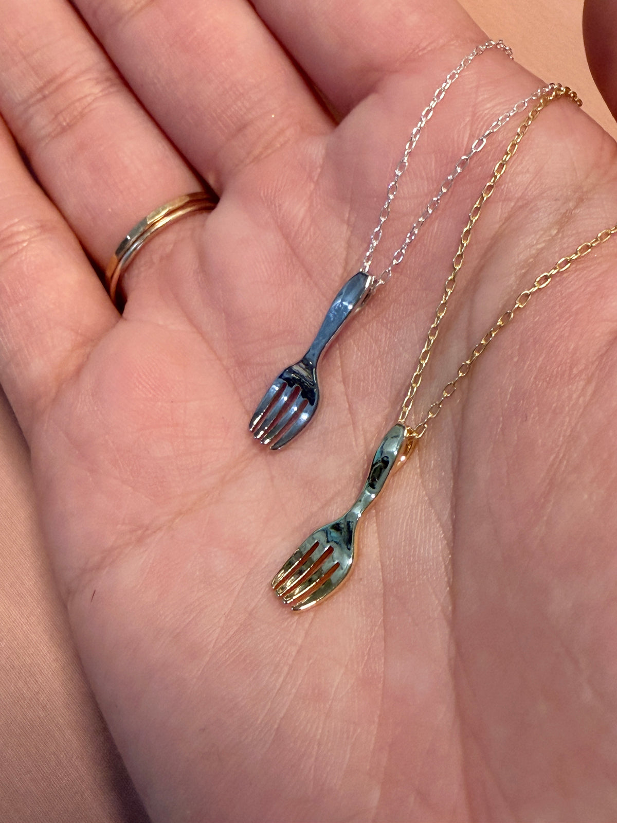 Dinner Time Forks Pendant Necklaces