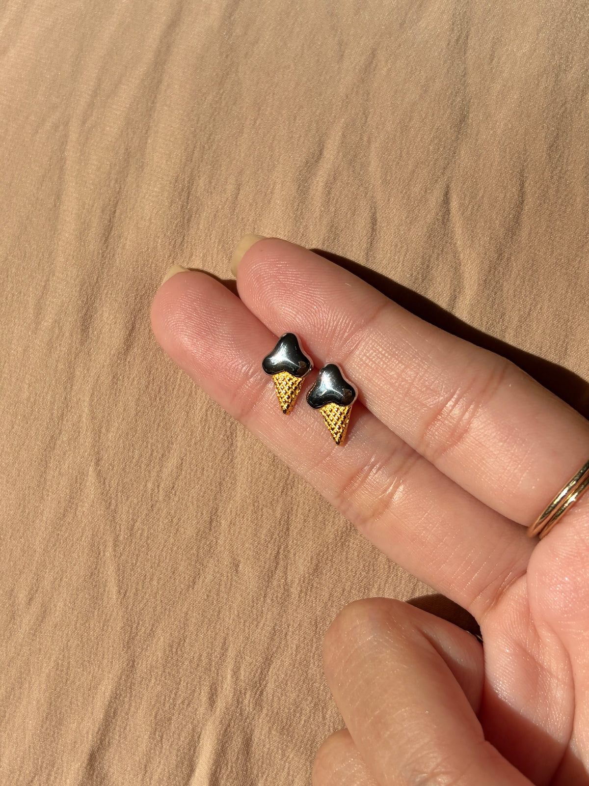 Ice Cream Cone Stud Earrings