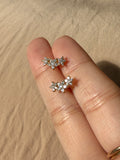 Flower Crown Cz Stud Earrings