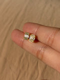 Art Deco Encrusted Cz Stud Earrings