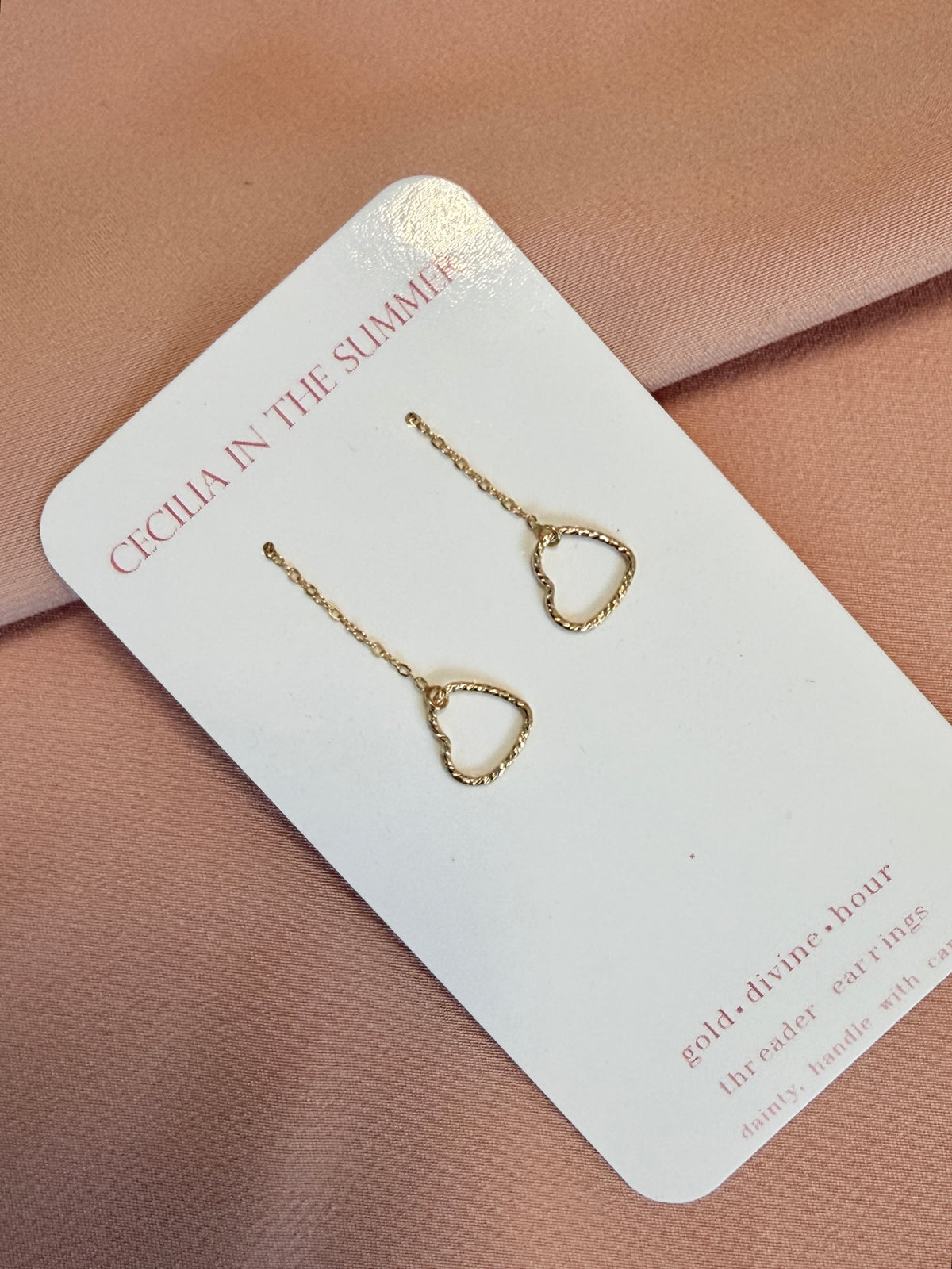 Outline Heart Threader Earrings