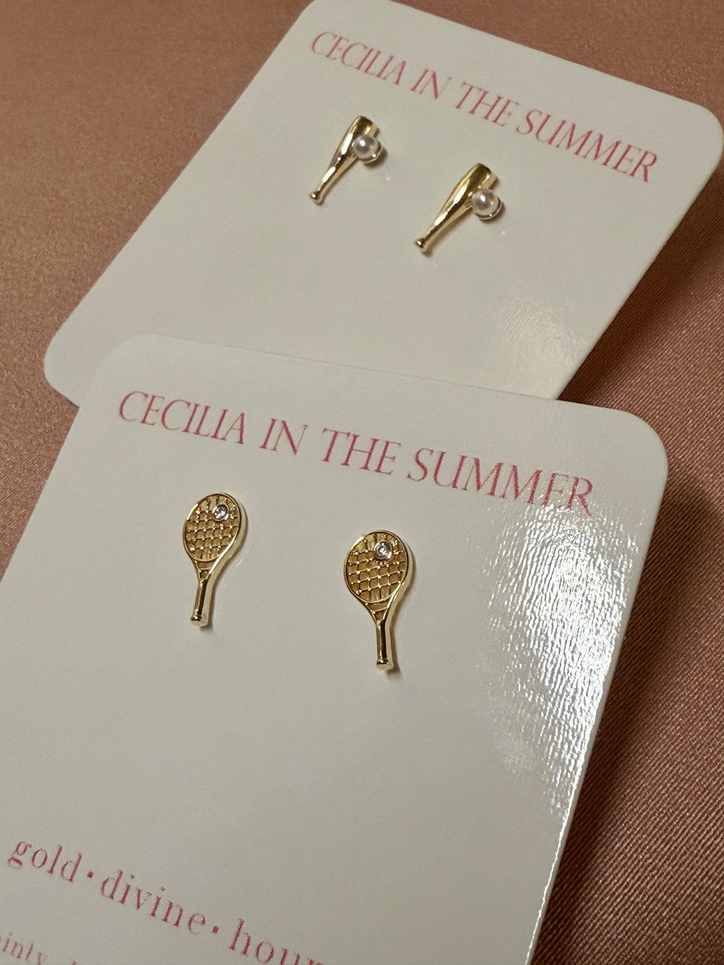 Tennis & Baseball Racket Sports Stud Earrings