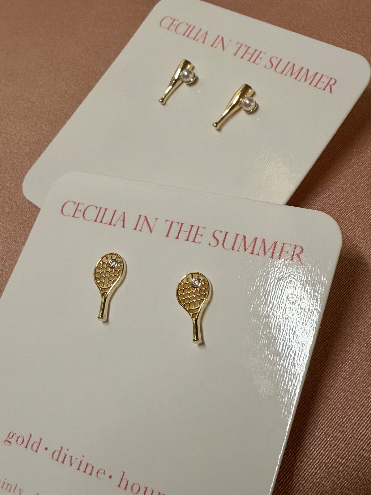 Tennis & Baseball Racket Sports Stud Earrings
