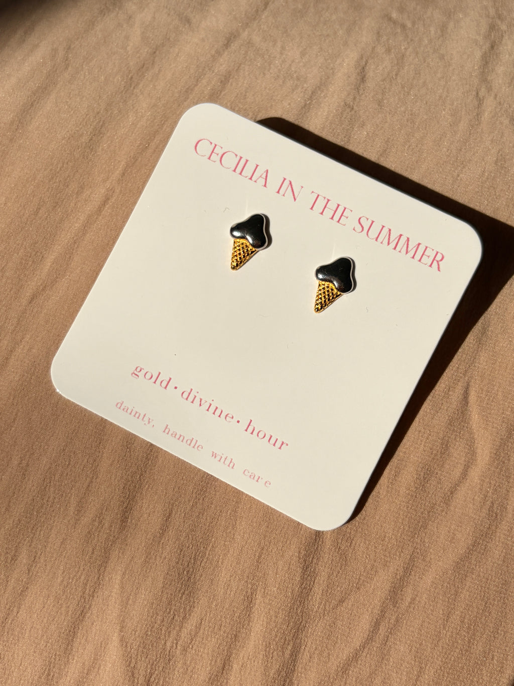 Ice Cream Cone Stud Earrings