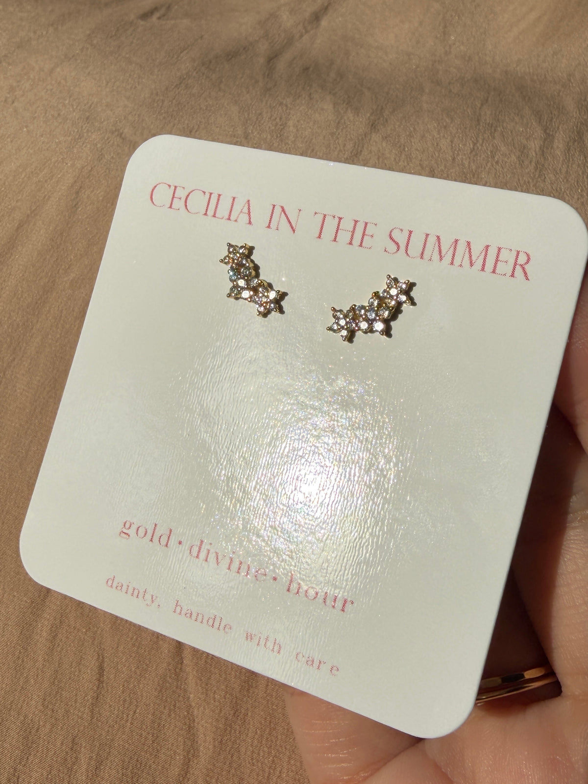 Flower Crown Cz Stud Earrings