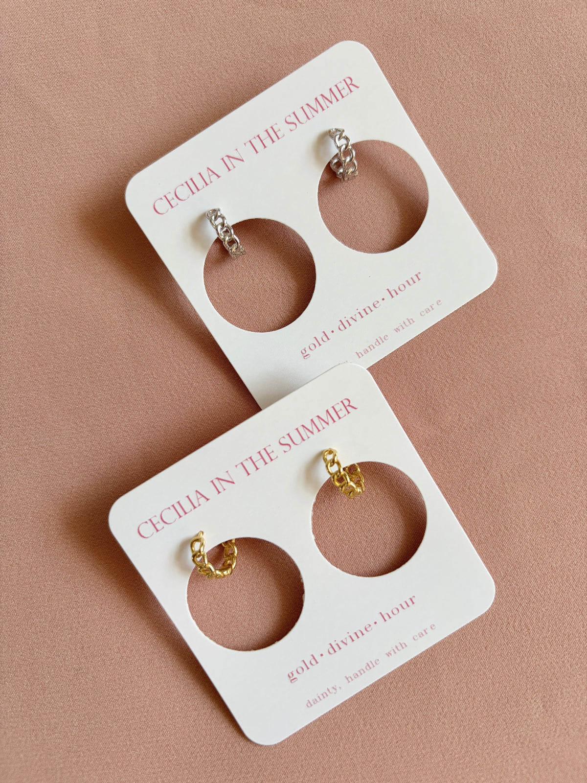 Curb Chain Huggies Huggie Vermeil Earrings