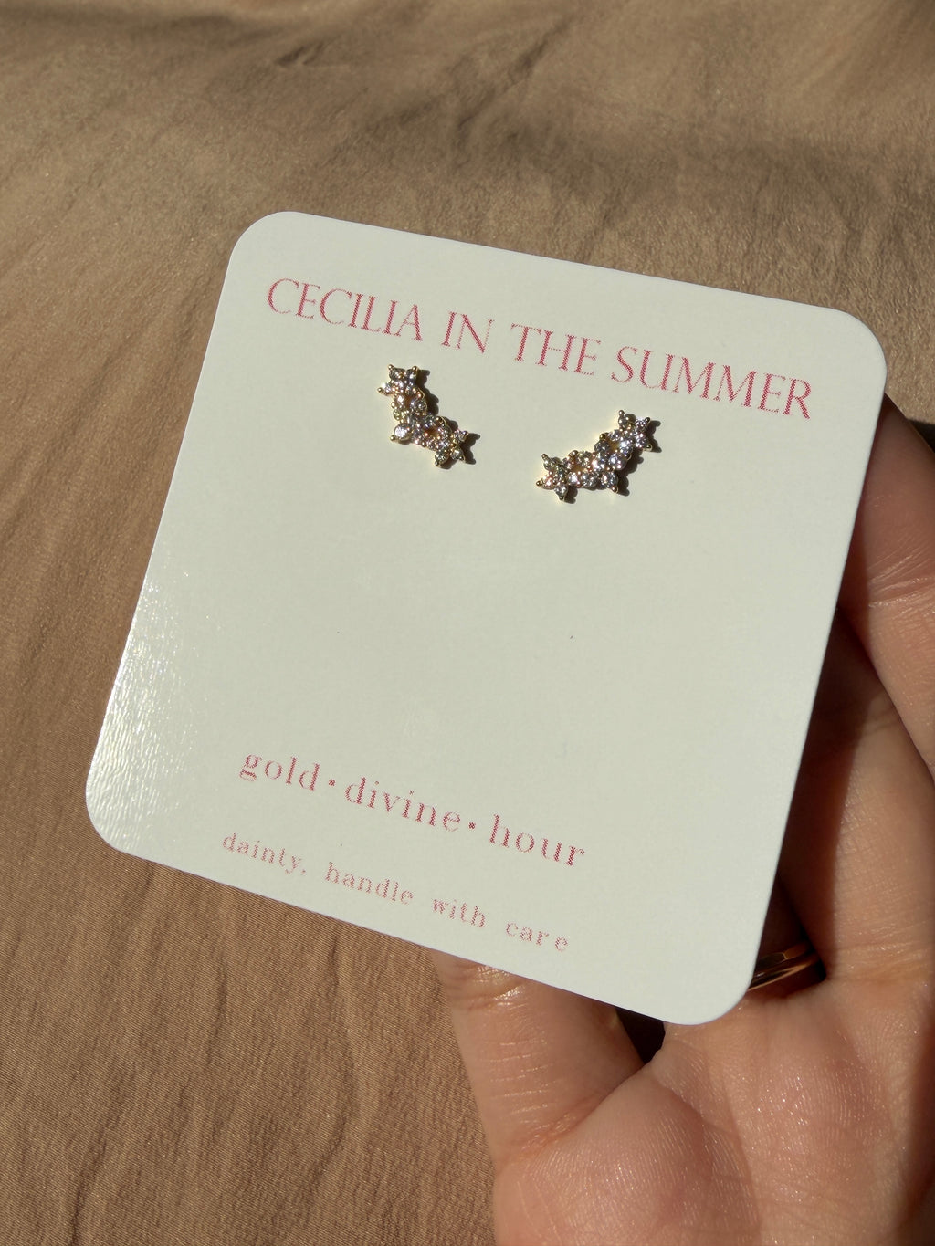 Flower Crown Cz Stud Earrings
