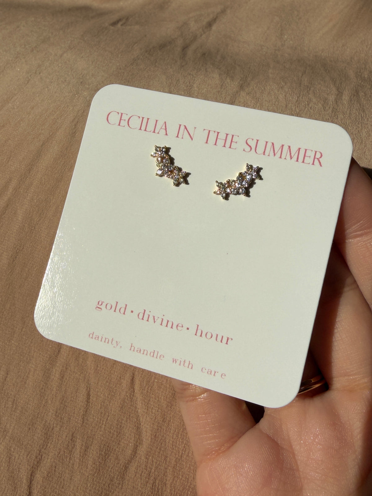 Flower Crown Cz Stud Earrings