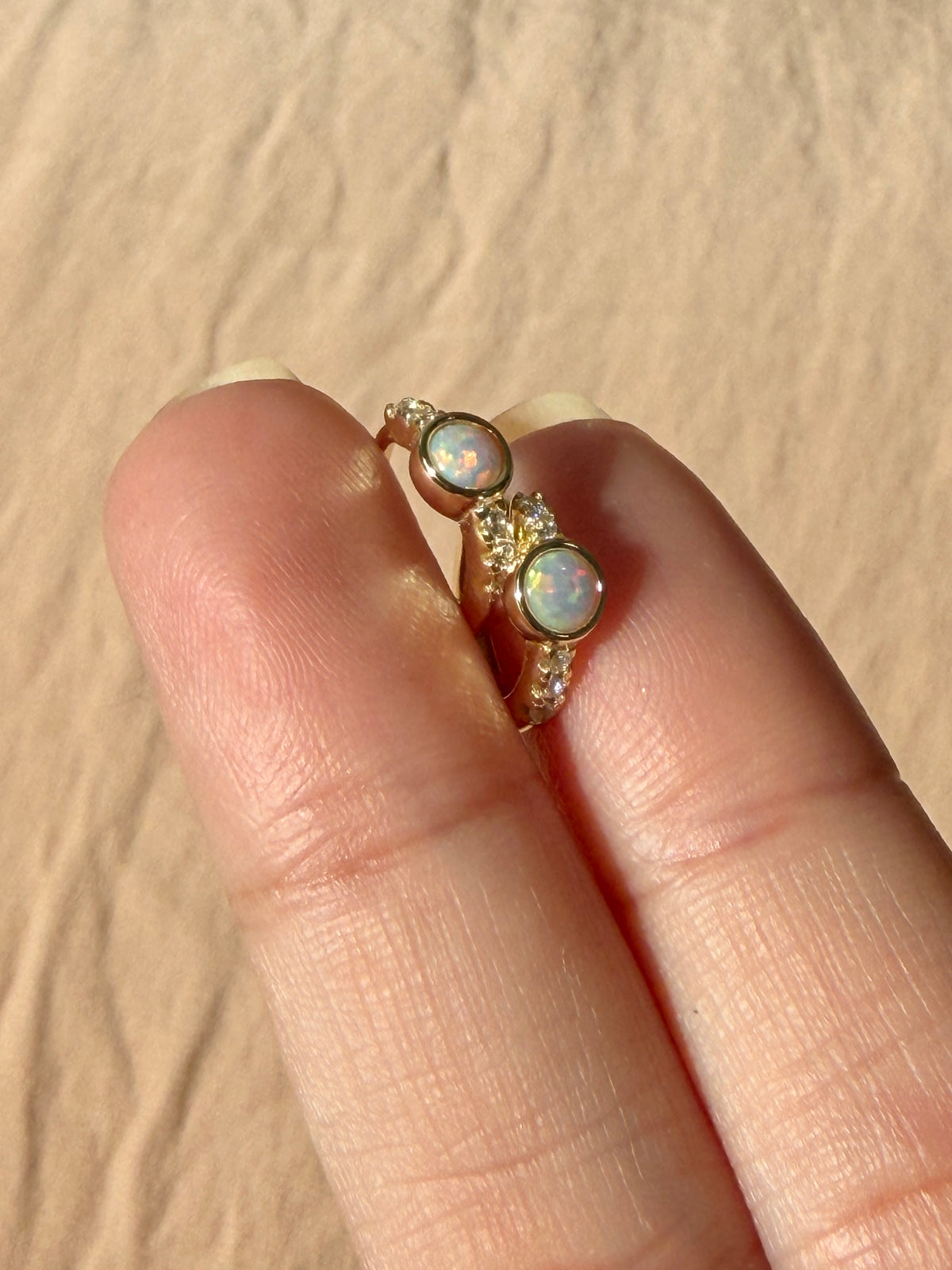 Charlotte Opal Cz Huggie Earrings