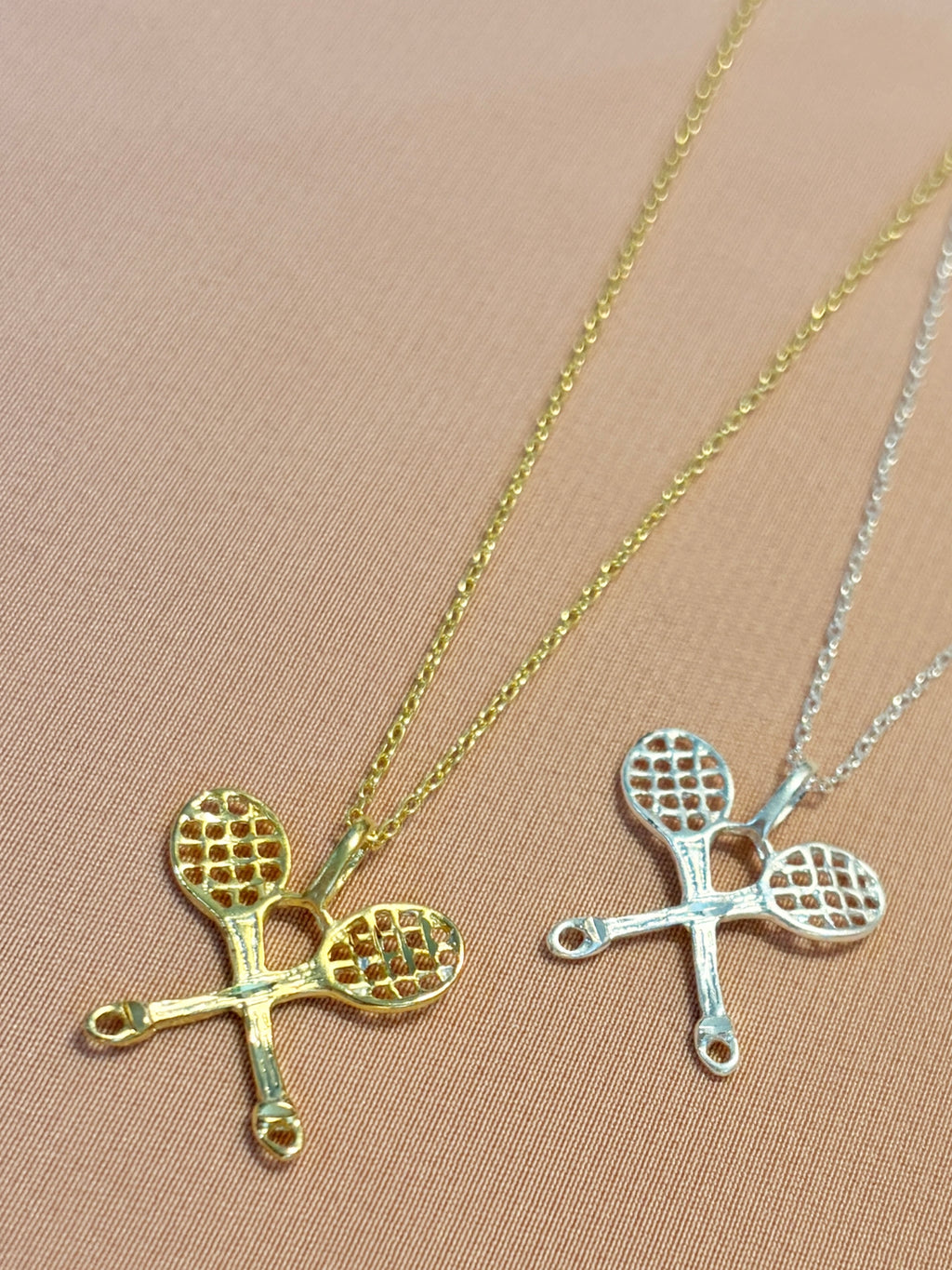 Tennis Rackets Pendant Necklace
