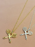 Tennis Rackets Pendant Necklace